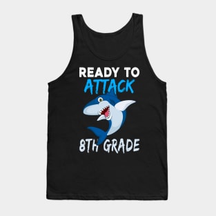 Shark Kids Ready To Attack 8Th Grade Boys Back To School Tank Top